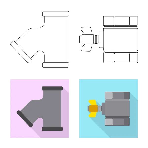 파이프 및 튜브 로그인의 일러스트 벡터. 파이프 및 파이프라인 주식 벡터 일러스트 레이 션의 설정. — 스톡 벡터