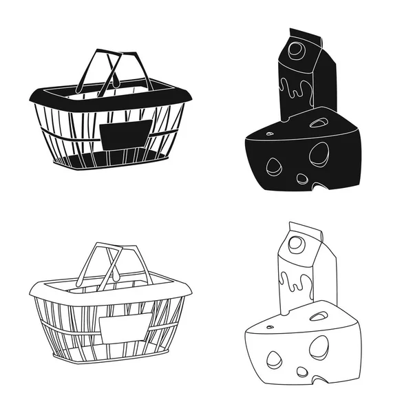Illustration vectorielle de l'icône des aliments et boissons. Ensemble de nourriture et icône vectorielle magasin pour stock . — Image vectorielle