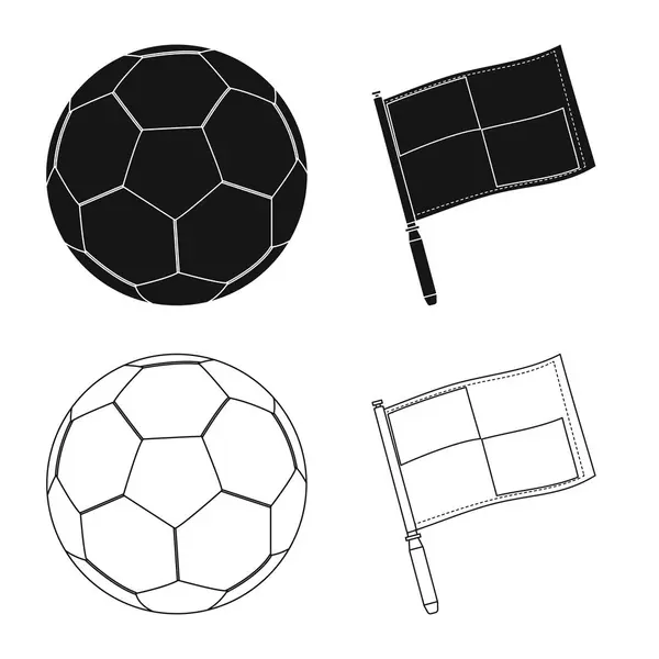 Objeto aislado de fútbol y cartelera. Conjunto de fútbol y torneo símbolo de stock para web . — Vector de stock