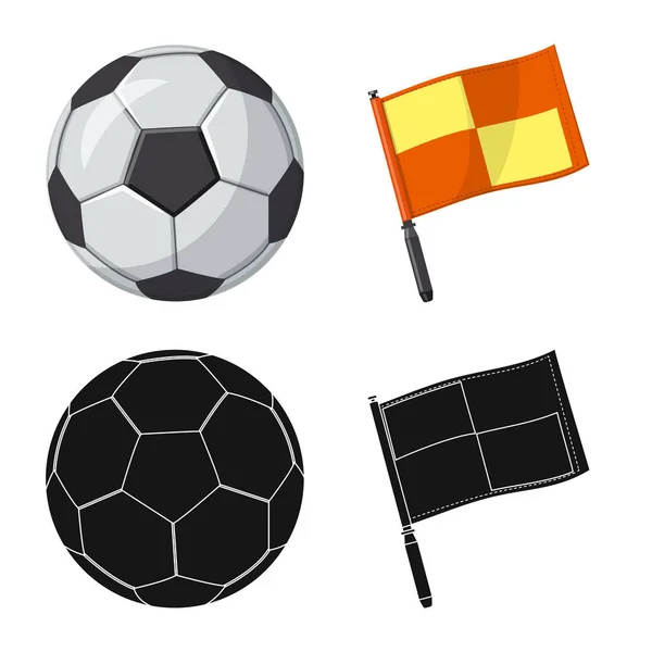 Izolovaný objekt ikony fotbal a vybavení. Kolekce fotbal a turnaje burzovní symbol pro web. — Stockový vektor