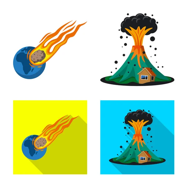 Vector illustration of natural and disaster icon. Collection of natural and risk stock vector illustration. — Stock Vector