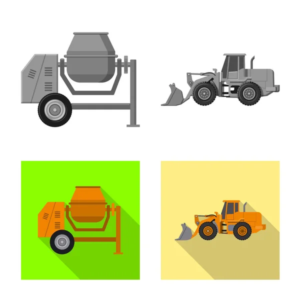 Illustrazione vettoriale del logo di costruzione e costruzione. Raccolta del simbolo di costruzione e parco macchine per il web . — Vettoriale Stock