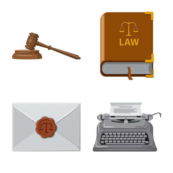 Projeto vetorial de lei e símbolo de advogado. Coleção de lei e símbolo de estoque de justiça para web . —  Vetores de Stock