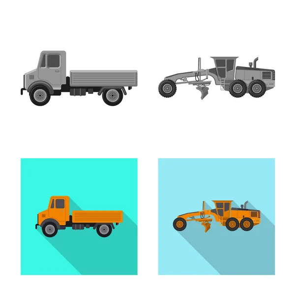 Conception vectorielle de l'icône de construction et de construction. Ensemble d'icône vectorielle de construction et de machines pour stock . — Image vectorielle