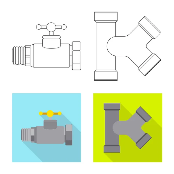 Vektor ilustrasi pipa dan tanda tabung. Koleksi gambar vektor stok pipa dan pipa . - Stok Vektor