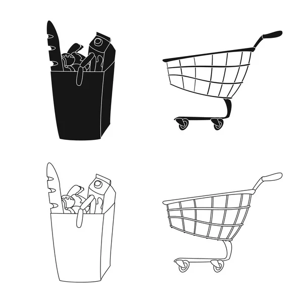 Ilustracja wektorowa z jedzeniem i piciem logo. Zestaw żywności i sklepie wektor ikona na magazynie. — Wektor stockowy