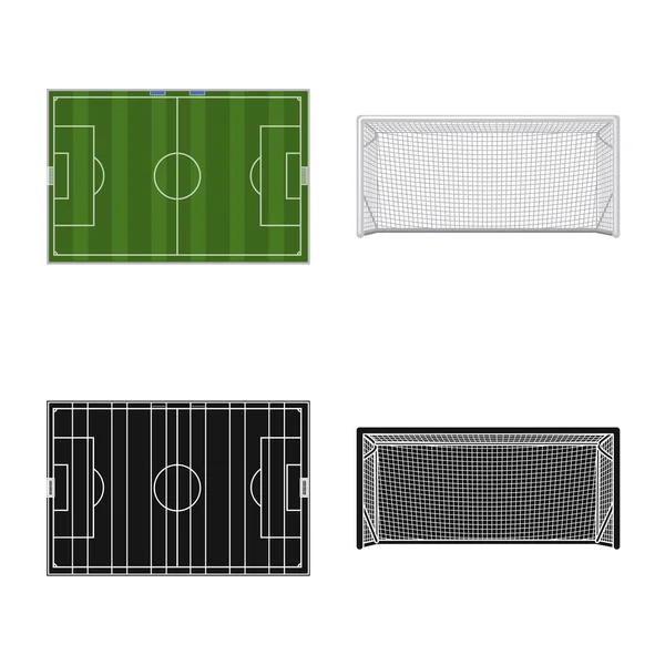 Isoliertes Objekt von Fußball und Ausrüstungszeichen. Set von Fußball und Turnier Aktien Vektor Illustration. — Stockvektor