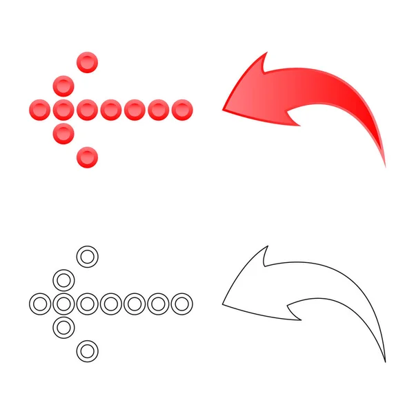 Векторный дизайн элемента и значка стрелки. Набор символа элемента и направления запаса для веб . — стоковый вектор