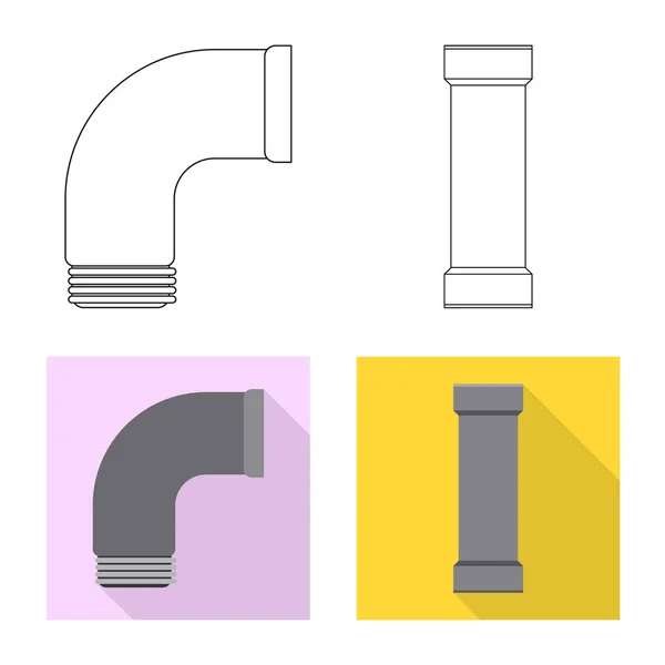 Objet isolé de tuyau et tube signe. Collecte de tuyau et le symbole de stock de pipeline pour la toile . — Image vectorielle