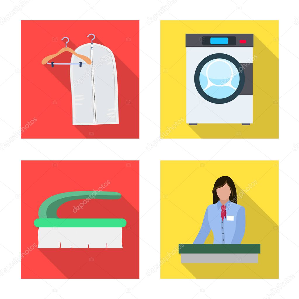 Vector illustration of laundry and clean sign. Collection of laundry and clothes stock vector illustration.