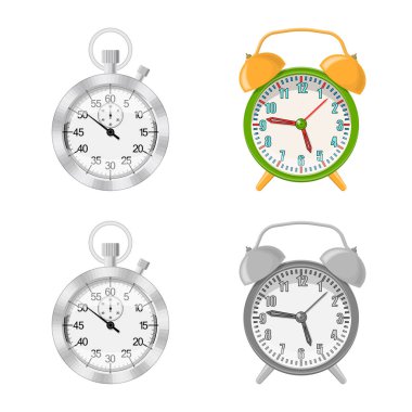 Saat ve saat simge vektör Illustration. Saat ve daire hisse senedi simgesi için web topluluğu.