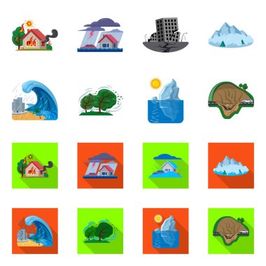 Doğal ve felaket sembolü yalıtılmış nesne. Doğal topluluğu ve web için risk hisse senedi simgesi.