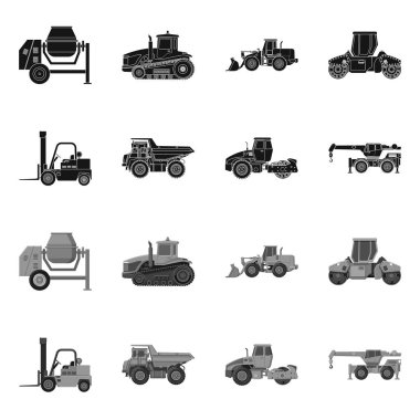 Yapı ve inşaat logo yalıtılmış nesne. Yapı ve makine hisse senedi vektör çizim topluluğu.