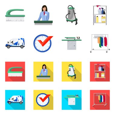 Çamaşırhane ve temiz sembol yalıtılmış nesne. Çamaşırhane ve giyim koleksiyonu stok web simgesi.