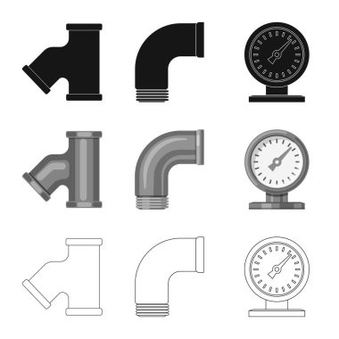 Boru ve tüp işareti illüstrasyon vektör. Boru ve boru hattı vektör simgesini hissenin topluluğu.