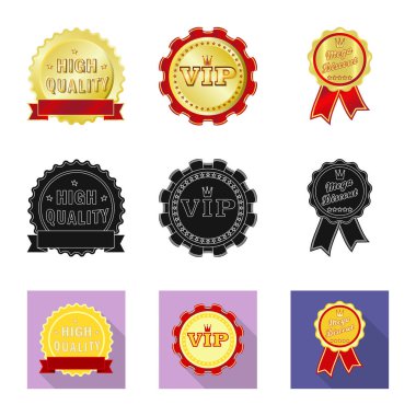 Bir amblem ve rozet işaret tasarım vektör. Amblem ve etiket stok vektör çizim seti.