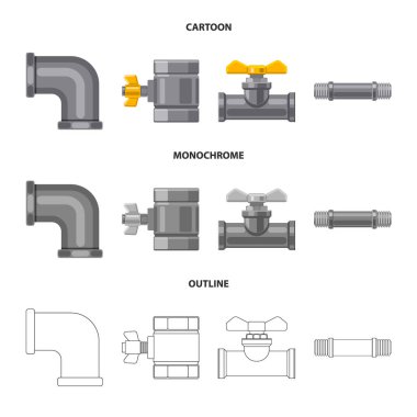 Boru ve tüp işareti tasarımını vektör. Boru ve boru hattı vektör simgesini hissenin topluluğu.