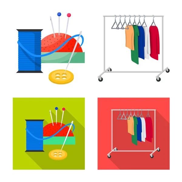 Objeto isolado de lavanderia e símbolo limpo. Conjunto de roupa e roupa vetor ícone para estoque . — Vetor de Stock