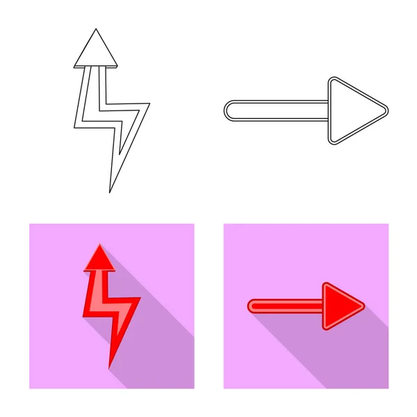 Illustrazione vettoriale dell'elemento e dell'icona freccia. Set di elementi e icone vettoriali di direzione per stock . — Vettoriale Stock