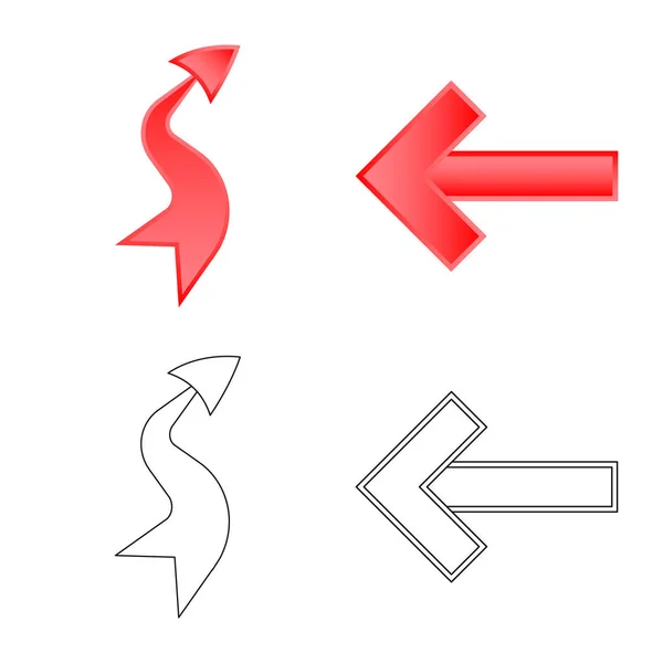 Vektorillustration av element och arrow logo. Uppsättning av element och riktning lager vektorillustration. — Stock vektor