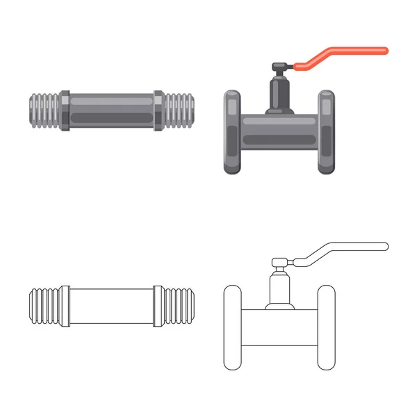 Ilustração vetorial do logotipo do tubo e do tubo. Conjunto de ícone de vetor de tubulação e tubulação para estoque . —  Vetores de Stock