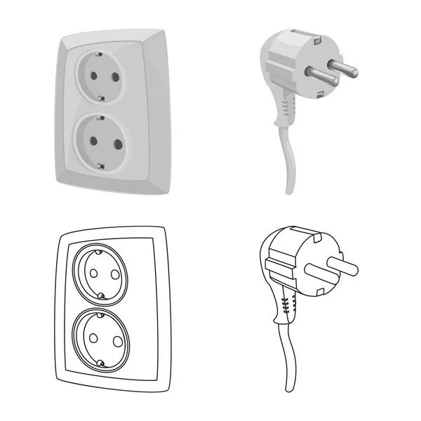 Vectorillustratie Van Elektriciteit Elektrische Logo Collectie Van Elektriciteit Energie Voorraad — Stockvector