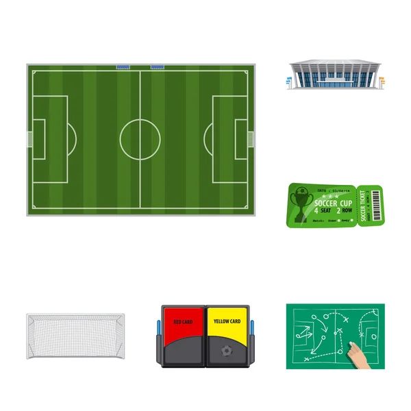Vektor-Design von Fußball und Getriebe Zeichen. Set von Fußball und Turnier Aktiensymbol für das Web. — Stockvektor