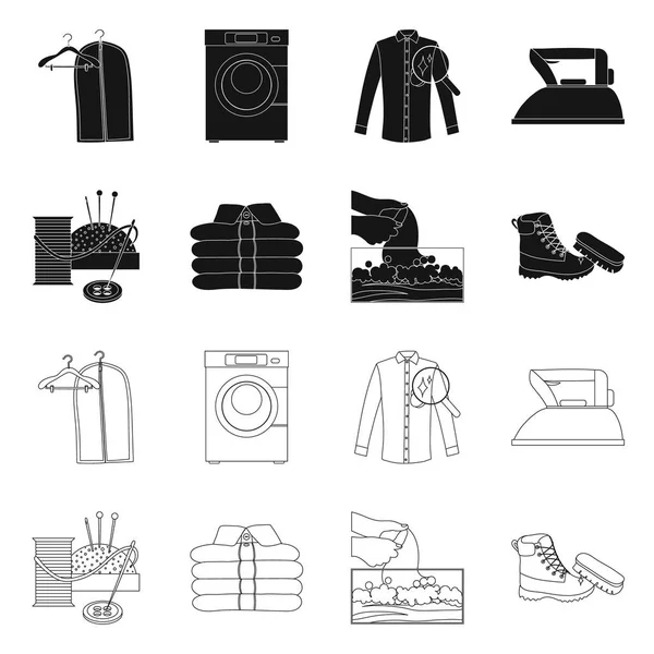 Ilustración vectorial de lavandería e icono limpio. Colección de ropa y ropa stock vector ilustración . — Vector de stock