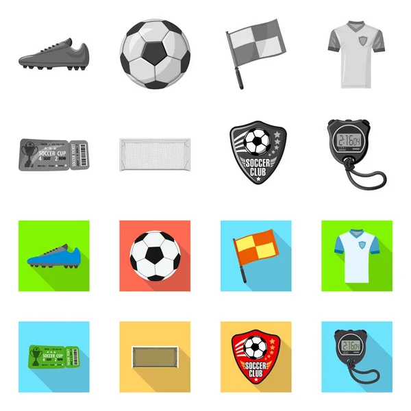 Isoliertes Objekt von Fußball und Ausrüstungszeichen. Sammlung von Fußball- und Turnier-Vektor-Symbolen für Aktien. — Stockvektor