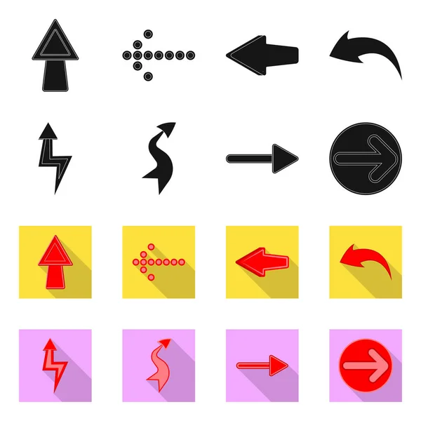 Isoliertes Element und Pfeilzeichen. Sammlung von Element- und Richtungsvektorillustrationen. — Stockvektor