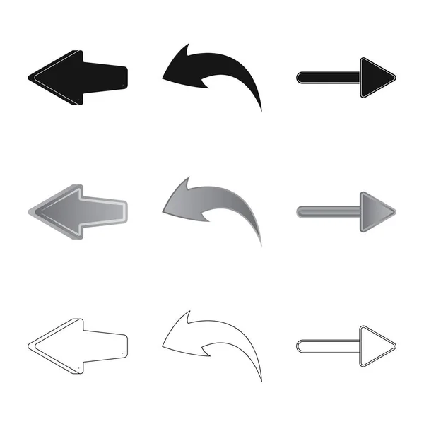 Conception vectorielle de l'élément et le symbole de la flèche. Collecte de l'élément et direction stock symbole pour le web . — Image vectorielle