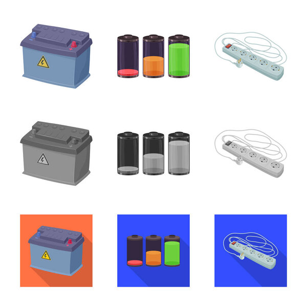 Vector design of electricity and electric icon. Collection of electricity and energy vector icon for stock.