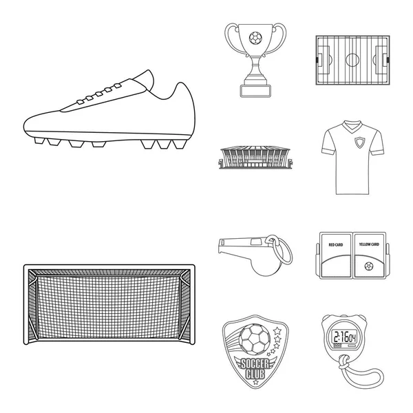 Ilustração vetorial de futebol e símbolo de engrenagem. Coleção de futebol e símbolo de estoque de torneio para web . — Vetor de Stock