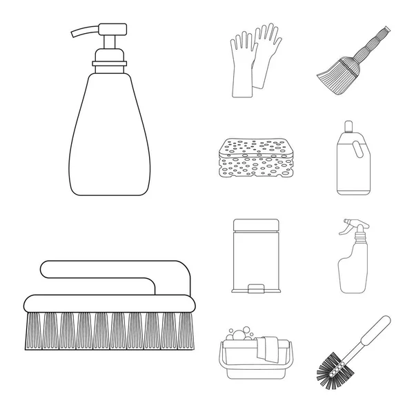 Progettazione vettoriale dell'icona di pulizia e servizio. Set di icone vettoriali per la pulizia e la casa . — Vettoriale Stock