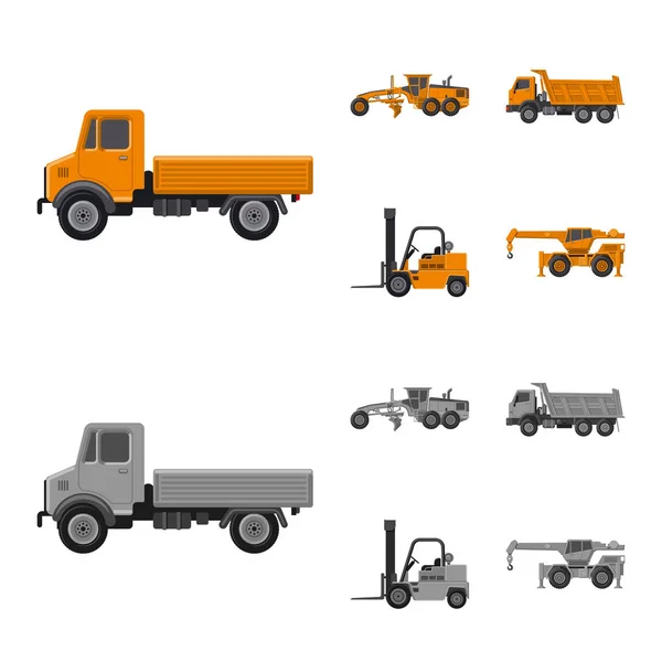 Diseño vectorial de construcción y símbolo de construcción. Colección de construcción y maquinaria símbolo de stock para la web . — Vector de stock