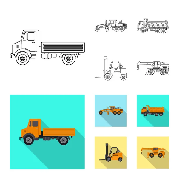 Progettazione vettoriale del logo di costruzione e costruzione. Set di costruire e macchinari stock simbolo per il web . — Vettoriale Stock