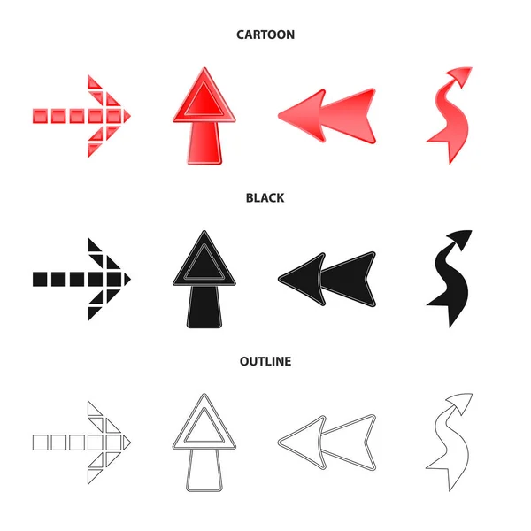 Illustration vectorielle de l'élément et symbole de flèche. Ensemble d'illustration vectorielle d'élément et de direction . — Image vectorielle