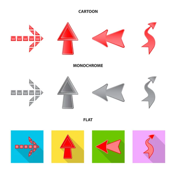 Geïsoleerde object van element en pijl teken. Collectie van element en richting vector pictogram voor voorraad. — Stockvector