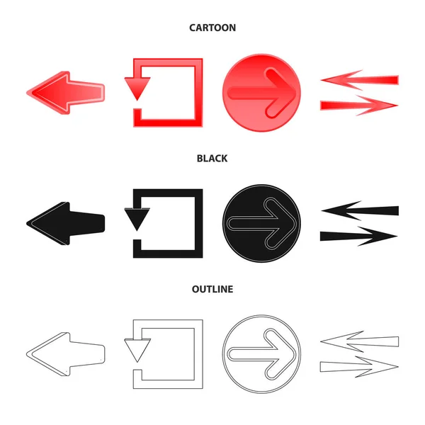 Vektorillustration Element Och Pilen Ikonen Uppsättning Element Och Riktning Lager — Stock vektor