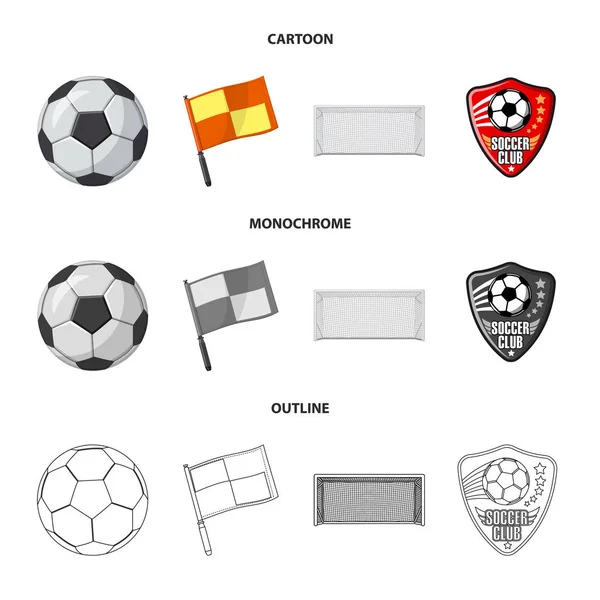 Projeto vetorial de futebol e engrenagem ícone. Conjunto de futebol e símbolo de estoque de torneio para web . — Vetor de Stock