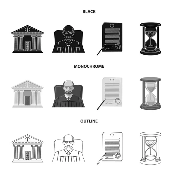 Diseño vectorial de la ley y el icono del abogado. Colección de la ley y la justicia stock vector ilustración . — Vector de stock