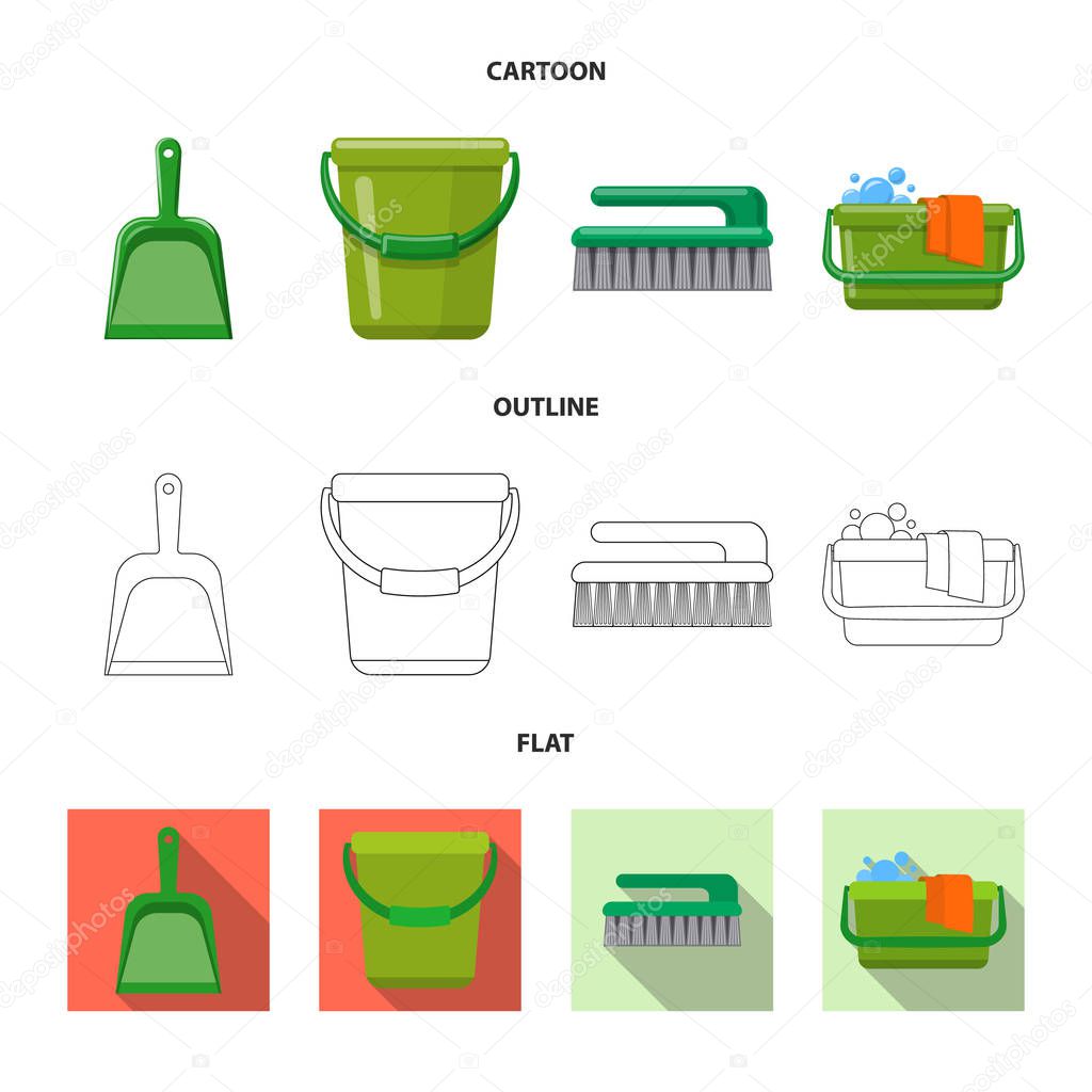 Vector design of cleaning and service icon. Set of cleaning and household vector icon for stock.