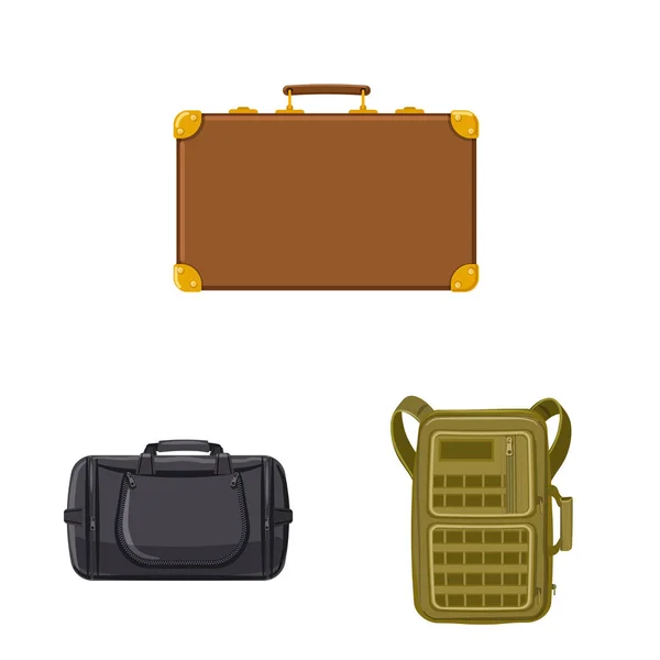 Vektorová design kufru a zavazadel symbolu. Kolekce z kufru a cesta vektorové ilustrace. — Stockový vektor