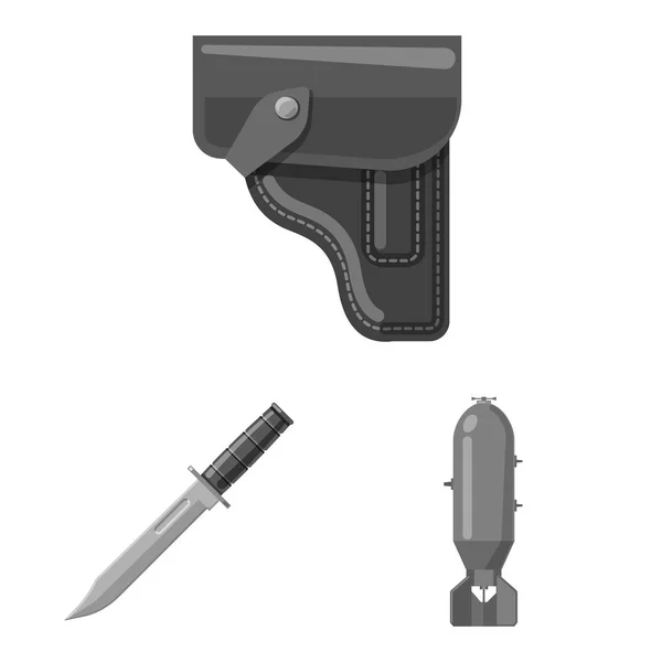 Objet isolé d'arme et d'arme à feu signe. Collecte d'armes et illustration vectorielle de stock militaire . — Image vectorielle