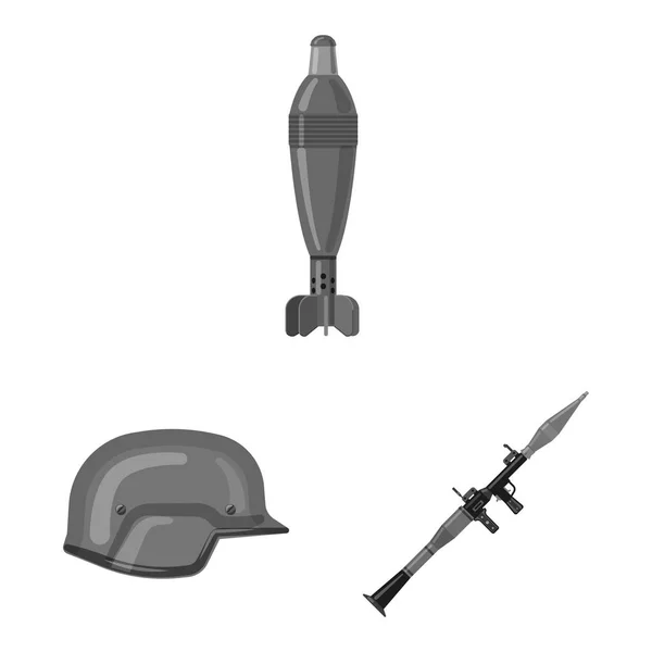 Векторный дизайн оружия и значок оружия. Комплект оружия и армейского векторного значка для склада . — стоковый вектор
