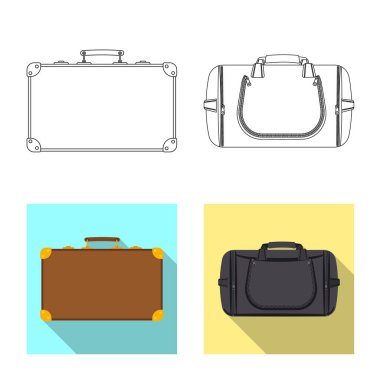 Bavul ve Bagaj işareti vektör Illustration. Bavul ve yolculuk hisse senedi simgesi için web topluluğu.