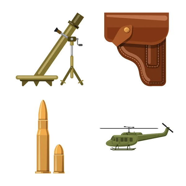 Векторная иллюстрация логотипа оружия и оружия. Комплект оружия и армейского векторного значка для склада . — стоковый вектор