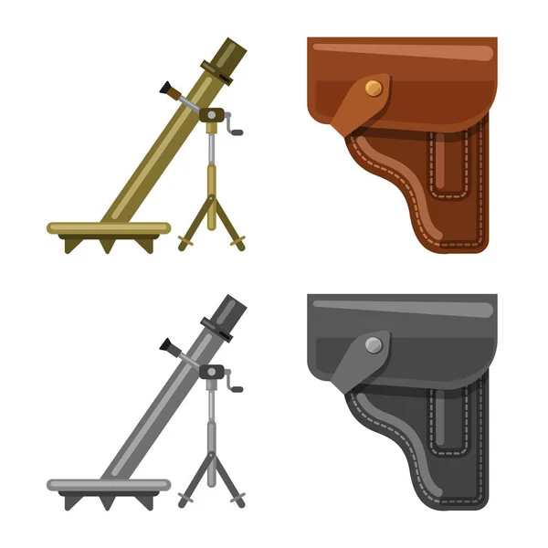 Vectorillustratie van wapen en pistool symbool. Collectie van wapen en leger voorraad vectorillustratie. — Stockvector