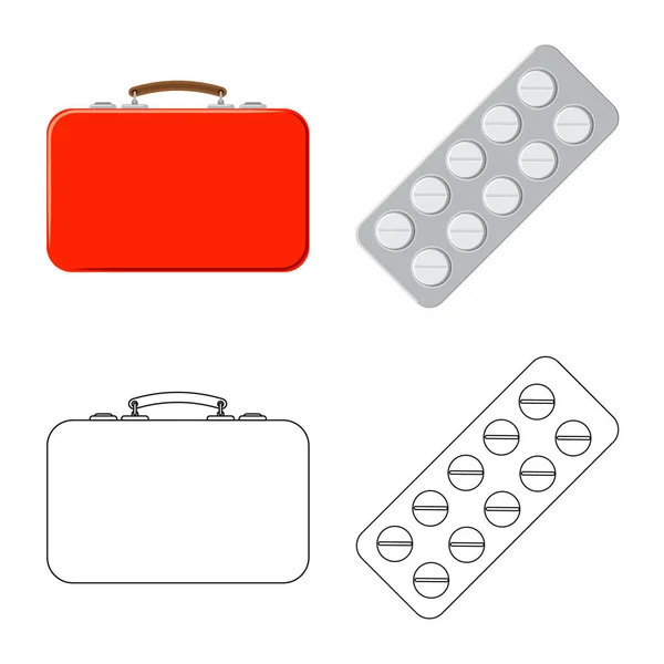 Εικονογράφηση διάνυσμα σύμβολο φαρμακείο και νοσοκομείο. Συλλογή από φαρμακείο και επαγγελματίες σύμβολο μετοχής για το web. — Διανυσματικό Αρχείο