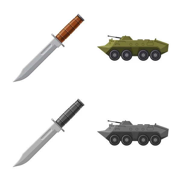 Diseño vectorial del arma y el símbolo de la pistola. Colección de armas y ejército símbolo de stock para la web . — Vector de stock